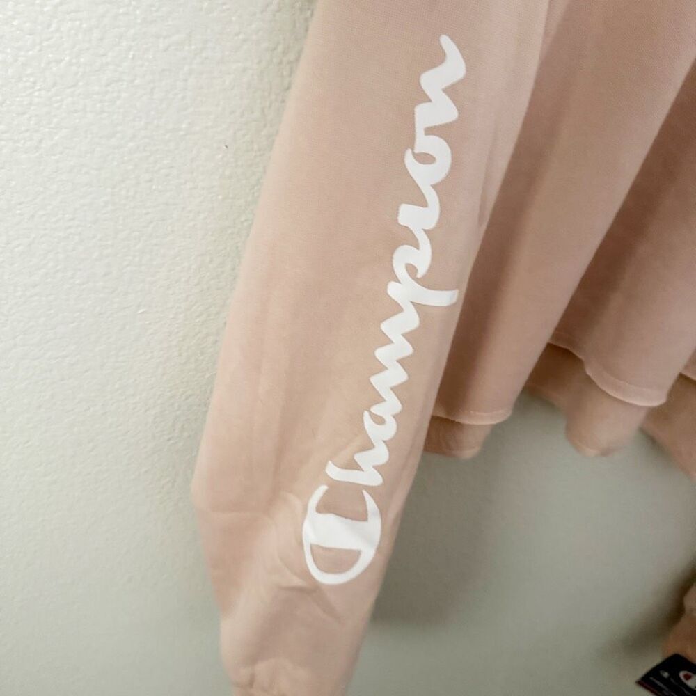 CHAMPION | NWT Crewneck Sweatshirt Crop Cropped "C" Logo Spiced Almond Pink | XL - Picture 6 of 11